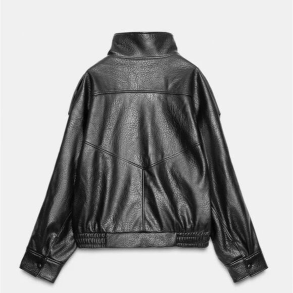 Zara FAUX LEATHER JACKET - Picture 2 of 4